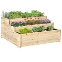 3 Tier Raised Garden Bed Planter Box w/9 Grow Grids and Non-Woven Fabric