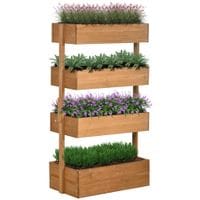 4-Tier Raised Garden Bed Vertical Planter Box Orange