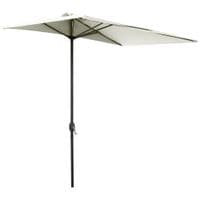 Half Round Parasol Umbrella Balcony Sun Shade Metal Polyester Garden Outdoor84D-074BG
