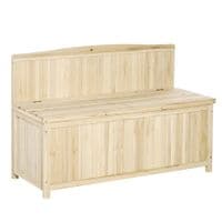 Outdoor Garden Arch Wood Bench Outdoor Storage Box 115L X 45W X 75Hcm Natural