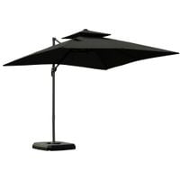 2.7 X 2.7 (M) Garden Cantilever Parasol Hanging Umbrella w/Base, Cover Dark Grey