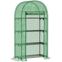 80 X 49 X 160cm Portable Mini Greenhouse with Zippered Door & Storage Shelf