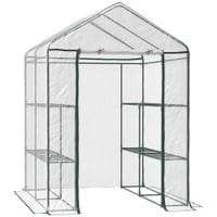 Garden Greenhouse 3 Tier 8 Shelf Walk In Grow Herb Plant Transparent Metal