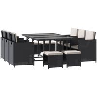 11pc Rattan Dining Set Garden Furniture Wicker Patio Conservatory Table Chairs