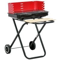 Foldable Charcoal Trolley Barbecue Bbq Grill Cooking Heating Smoker with Wheels