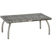 Patio Rattan Coffee Table Outdoor Wicker Side Table Furniture Garden Balcony