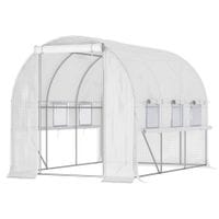 Large Outside Backyard Plant Greenhouse Hot House W/Zippered Doors White