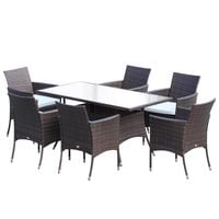Rattan Dining Set Conservatory 7pcs Garden Furniture Seaters Patio Weave Outdoor01-0706
