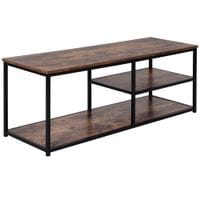 Industrial Style TV Stand Cabinet w/Storage&2 Shelves Metal Frame Living Room