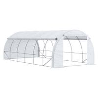 Polytunnel Greenhouse Pollytunnel Tent w/Steel Frame Zippered Door Windows845-612WT