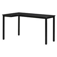 L-Shaped Corner Desk Wood PC Gaming Desk 145 X 81 X 76cm Black Right