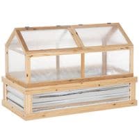 Raised Garden Bed Kit W/Greenhouse Top Cold Frame Planter Protection Natural