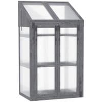 Wood Greenhouse Cold Frame w/Polycarbonate Semi Transparent Glazing for Flower845-672GY