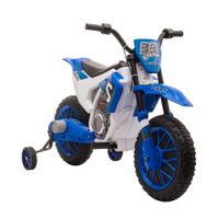 Kids Motorbike Electric Ride-On Toy w/Training Wheels, for 3-5 Years - Blue