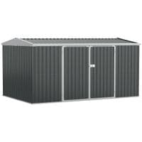 Outdoor Metal Garden Storage Shed W/Lockable Door for Backyard Patio Lawn Grey