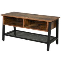 TV Media Stand for TVs Smaller Than 45'' w/3 Shelves Cable Holes Metal Frame