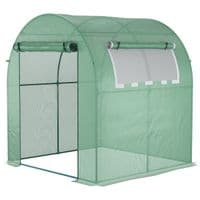 Polytunnel Greenhouse for Garden W/Mesh Window and Steel Frame, 1.8 X 1.8 X 2 M