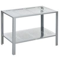 2 Tier Steel Plant Stand, Greenhouse Flower Display Shelf with Mesh Board