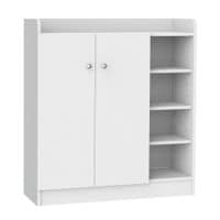 Shoe Storage Cabinet Footwear Rack Stand Organiser W/Adjustable Shelves White