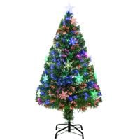 4FT Artificial Christmas Xmas Tree Colourful LED Snowflake From 7.99 Green