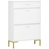 Modern Shoe Cupboard for Hallway w/Flip Drawers 12 Pair Shoe Storage Organizer