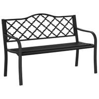 2-Seater Garden Bench Cast Iron Antique Loveseat for Yard, Lawn, Patio, Porch