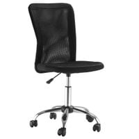 Armless Office Chair Ergonomic Padded Height Adjustable Mesh Back 5 Wheels921-226V70BK