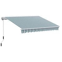 Garden Manual Awning Retractable Patio Sun Shade Shelter 4 X 3 (M) Green & White