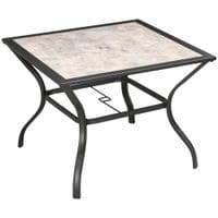Garden Table with Parasol Hole with PC Board Tabletop for 4 for Patio, Backyard