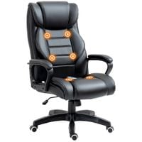 High Back 6 Points Vibration Massage Executive Ergonomic Office Chair, Black