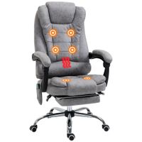 Vintage High Back Heated Massage Office Chair w/6 Vibration Points, Grey921-318V71GY
