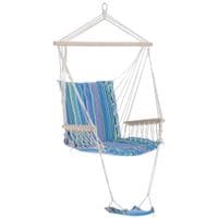 Garden Outdoor Hammock w/Footrest Armrest Patio Swing Seat Hanging Rope84A-016GY