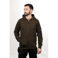 Loopback Full ZIP Hoodie Army Moss EU Size Sml