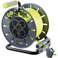 50m 4-Socket 13A Heavy Duty Extension Lead Cable Reel - OLU50134SL-PX