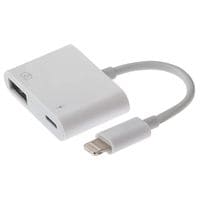 Lightning Connector Camera Download Adapter Usb-A + Lightning Charg Port