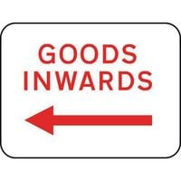 Public Notice Road Sign - Goods Inwards with Right Arrow 419670