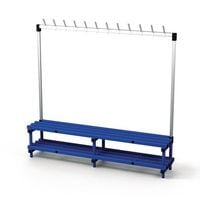 Plastic Cloakroom & Changing Room Furniture - Cloakroom Bench with Hooks 429792