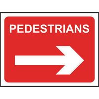 Pedestrians Arrow Right Roll-Up Traffic Sign