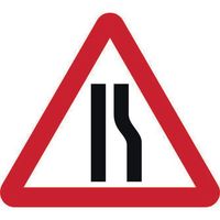 Road Narrows Offside Roll-Up Traffic Sign