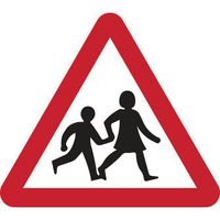 Children Going to or From School or Playground Ahead Road Sign