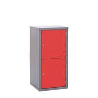 Extra Large Cube Lockers - 600 X 600mm, 2 Compartments, Red Door No. of Cubes 2 Height mm 1220
