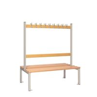 Childrens Double Sided Cloakroom Bench, 1200mm Wide, Grey Frame Length mm 1200 No. of Hooks 18