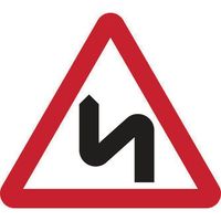 Double Bend Ahead Road Sign