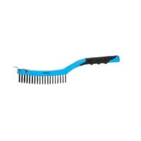 Soft Grip Long Handle Wire Brush with Scraper