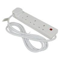 4 Way Extension Socket with Indicator - White - 2m - 4WS2MCP20
