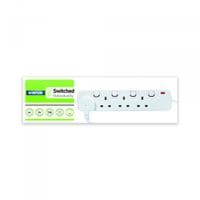 4 Way White Individually Switched Extension Socket. 2 Metre Lead with Plug. Neon Indicator - S4WSS2M1PKB12