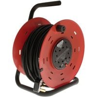 4 Way Open Frame Cable Reel - Red - 50m - S50M13ACRX1