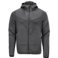 Customized Fleece Jumper with Hood and Zipper Stone Grey (XL)