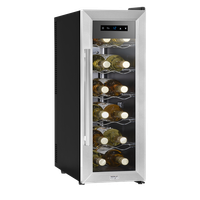 Baridi 12 Bottle Wine Cooler with Digital Touch Screen Controls & LED Light Stainless Steel