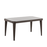 Outdoor Dining Table Weather Resistant Glass Table 90x150cm